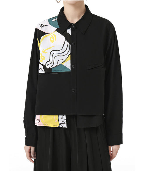 Art Print Panel Shirt&Wide Tuck Pants Series